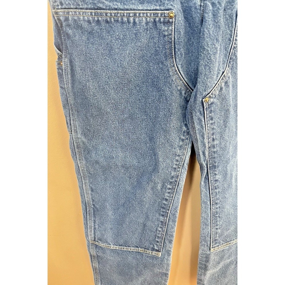 Vintage Carhartt Double Knee Carpenter Pants Mens 36x32 Painted Faded Denim - Picture 2 of 16